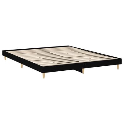 vidaXL Estructura de cama madera de ingeniería negra 160x200 cm