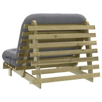 vidaXL Futón sofá cama con colchón madera impregnada pino 100x206x11cm