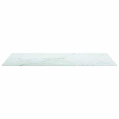 vidaXL Tablero mesa diseño mármol vidrio templado blanco 100x50 cm 6mm