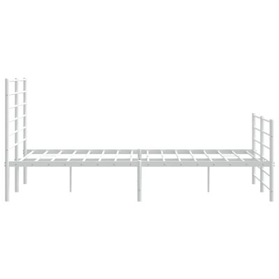 vidaXL Estructura cama sin colchón con estribo metal blanco 140x190 cm