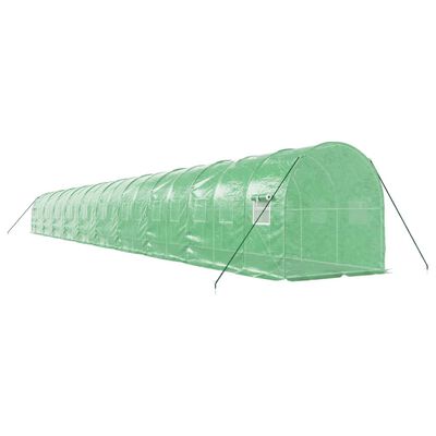 vidaXL Invernadero con estructura de acero verde 40 m² 20x2x2 m