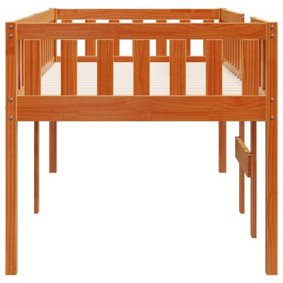 vidaXL Cama de niños sin colchón madera maciza pino marrón 75x190 cm