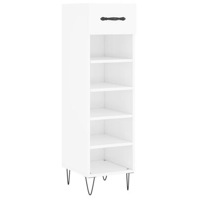 vidaXL Mueble zapatero madera contrachapada blanco brillo 30x35x105 cm