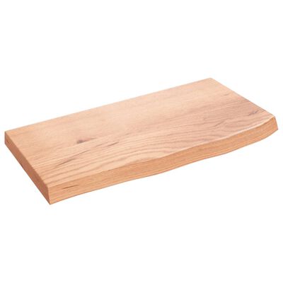 vidaXL Encimera baño madera maciza tratada marrón claro 60x30x(2-4) cm