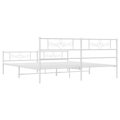 vidaXL Estructura cama sin colchón con estribo metal blanco 180x200 cm