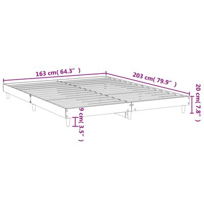 vidaXL Estructura de cama madera de ingeniería gris Sonoma 160x200 cm