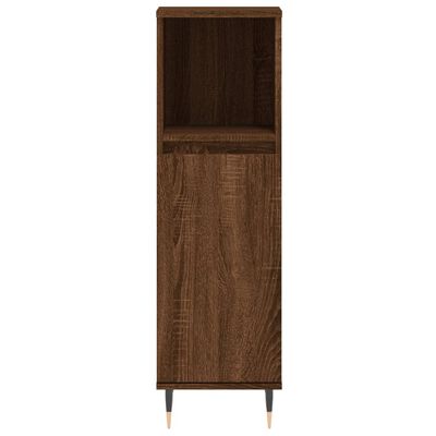 vidaXL Set de muebles baño 3 pzas madera contrachapada roble marrón