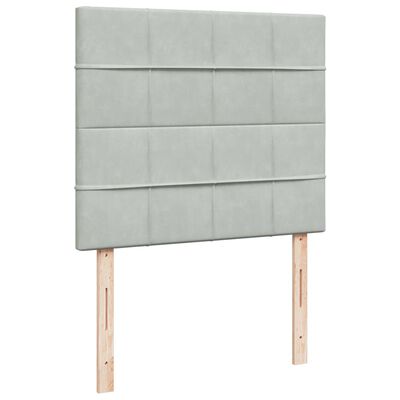 vidaXL Cama box spring con colchón terciopelo gris claro 120x200 cm