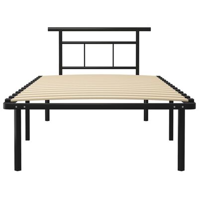 vidaXL Estructura de cama sin colchón metal negro 100x200 cm