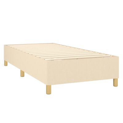 vidaXL Cama box spring con colchón tela color crema 90x200 cm