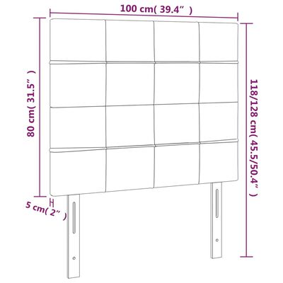 vidaXL Cabecero con luces LED terciopelo negro 100x5x118/128 cm