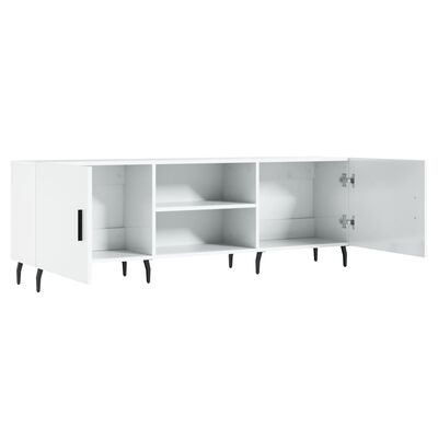 vidaXL Mueble de TV madera de ingeniería blanco brillante 150x30x50 cm