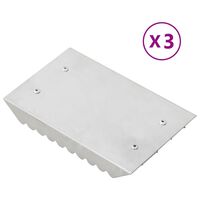 vidaXL Rascadera almohaza 3 unidades aluminio plateado