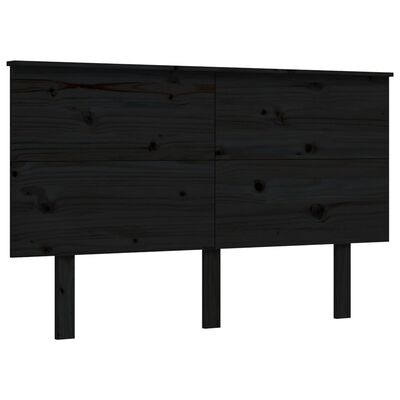 vidaXL Estructura de cama con cabecero madera maciza negro 140x200 cm