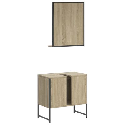 vidaXL Set de muebles de baño 2 pzas madera de ingeniería roble sonoma