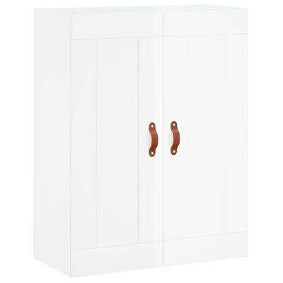 vidaXL Aparador alto madera contrachapada blanco brillo 69,5x34x180 cm