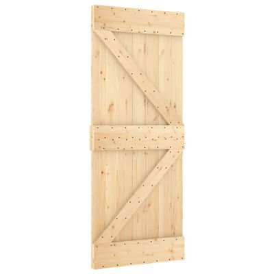 vidaXL Puerta corredera con herrajes madera maciza de pino 85x210 cm