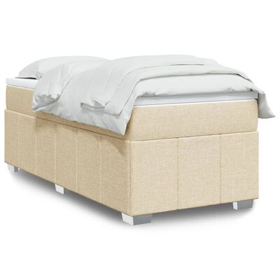 vidaXL Cama box spring con colchón tela color crema 80x200 cm