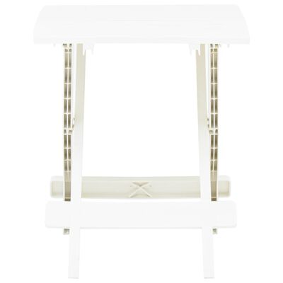 vidaXL Mesa plegable de jardín plástico blanco 45x43x50 cm