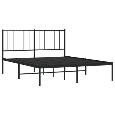 vidaXL Estructura cama sin colchón con cabecero metal negro 135x190 cm