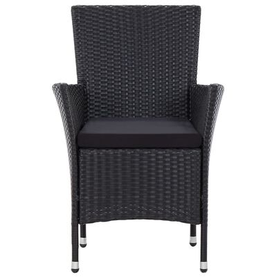 vidaXL Set comedor de jardín 7 piezas y cojines ratán sintético negro