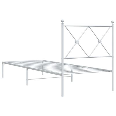 vidaXL Estructura cama sin colchón con cabecero metal blanco 75x190 cm