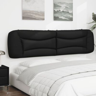 vidaXL Cabecero de cama acolchado cuero sintético negro 200 cm