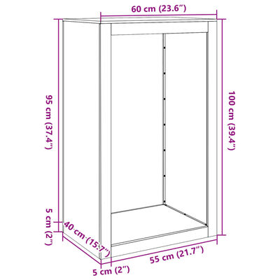 vidaXL Leñero acero galvanizado 60x40x100 cm