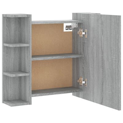 vidaXL Mueble con espejo y LED color gris Sonoma 70x16,5x60 cm