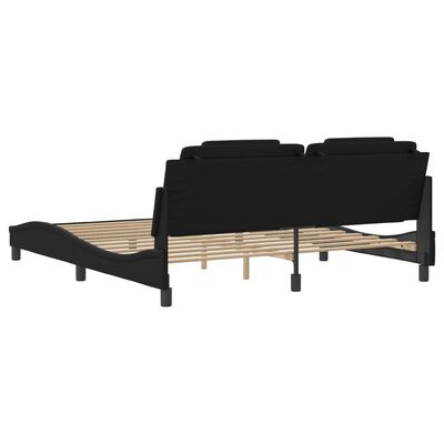 vidaXL Estructura cama LED sin colchón cuero sintético negro 180x200cm