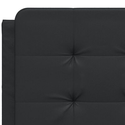 vidaXL Estructura de cama con luces LED cuero PE negro 140x200 cm