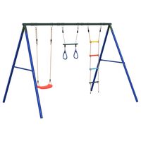 vidaXL Juego de columpios de exterior con trapecio y escalera