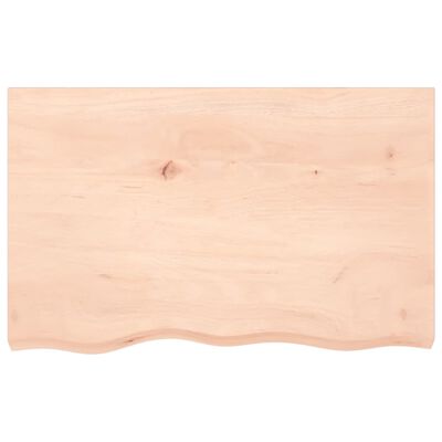 vidaXL Encimera de baño madera maciza sin tratar 80x50x(2-6) cm