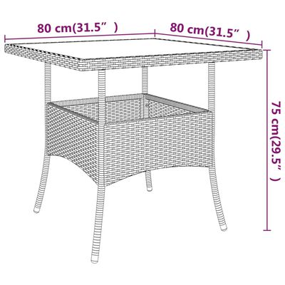 vidaXL Juego de comedor jardín 5 pzas ratán sintético marrón