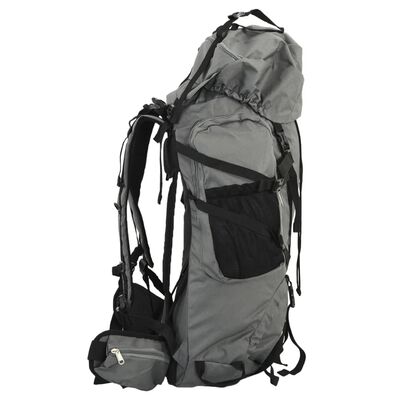 vidaXL Mochila de senderismo tela oxford gris 60 l