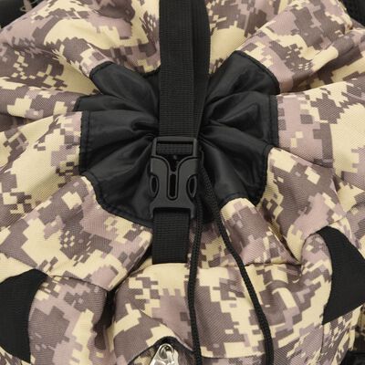 vidaXL Mochila de senderismo tela oxford marrón camuflaje 60 l