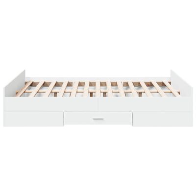 vidaXL Cama con cajones madera de ingeniería blanco 135x190 cm