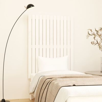 vidaXL Cabecero de cama pared madera maciza pino blanco 82,5x3x110 cm