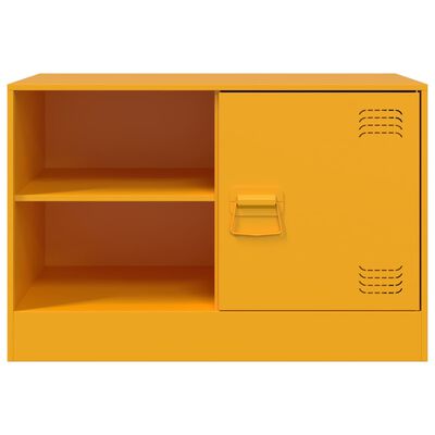 vidaXL Mueble para TV de acero amarillo mostaza 67x39x44 cm