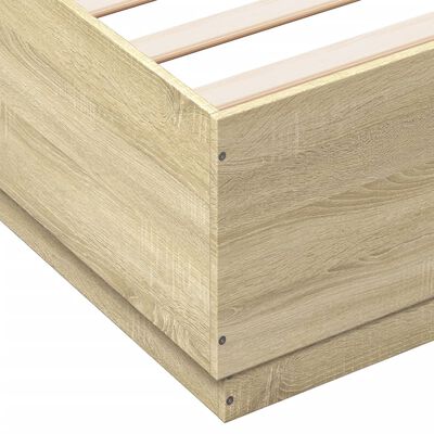 vidaXL Estructura cama con luces LED madera roble Sonoma 160x200 cm