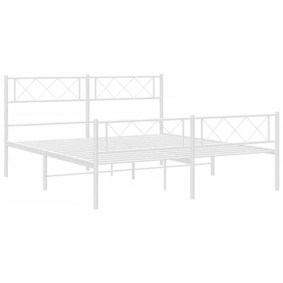 vidaXL Estructura cama sin colchón con estribo metal blanco 120x200 cm