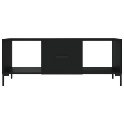 vidaXL Mesa de centro madera contrachapada negro 102x50x40 cm