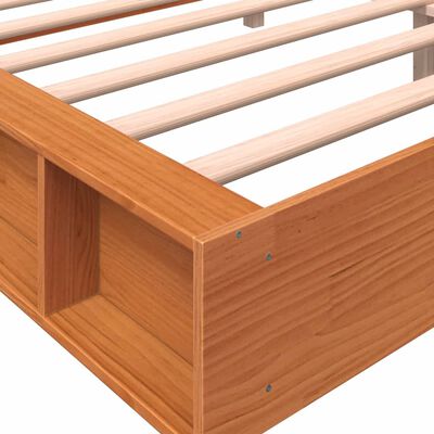 vidaXL Cama sin colchón madera maciza de pino marrón cera 180x200 cm