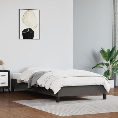 vidaXL Estructura de cama sin colchón cuero sintético gris 90x190 cm