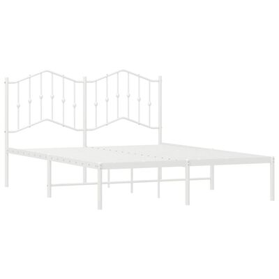 vidaXL Estructura cama sin colchón con cabecero metal blanco 135x190cm