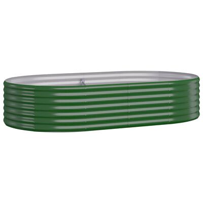 vidaXL Jardinera arriate acero recubrimiento polvo verde 175x100x36 cm