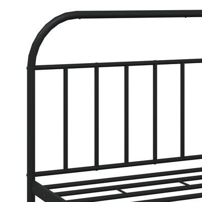 vidaXL Estructura de cama cabecero y estribo metal negro 180x200 cm