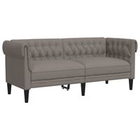 vidaXL Sofá Chesterfield de 2 plazas tela gris taupe