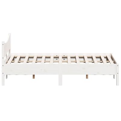 vidaXL Estructura de cama sin colchón madera de pino blanco 135x190 cm