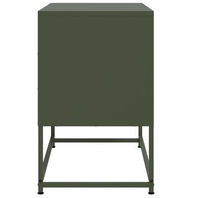 vidaXL Mueble para TV de acero verde oliva 68,5x39x60,5 cm